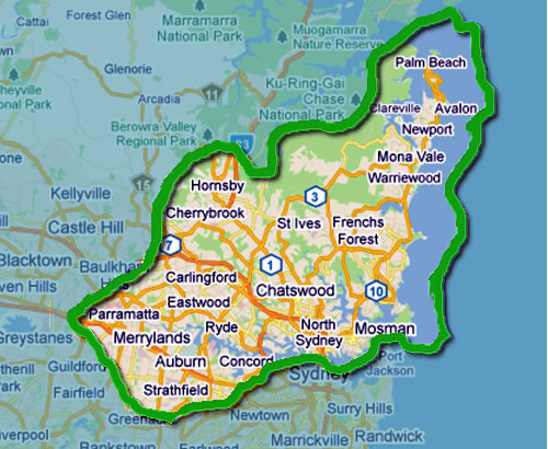 Sydney metro bin cleaning area map